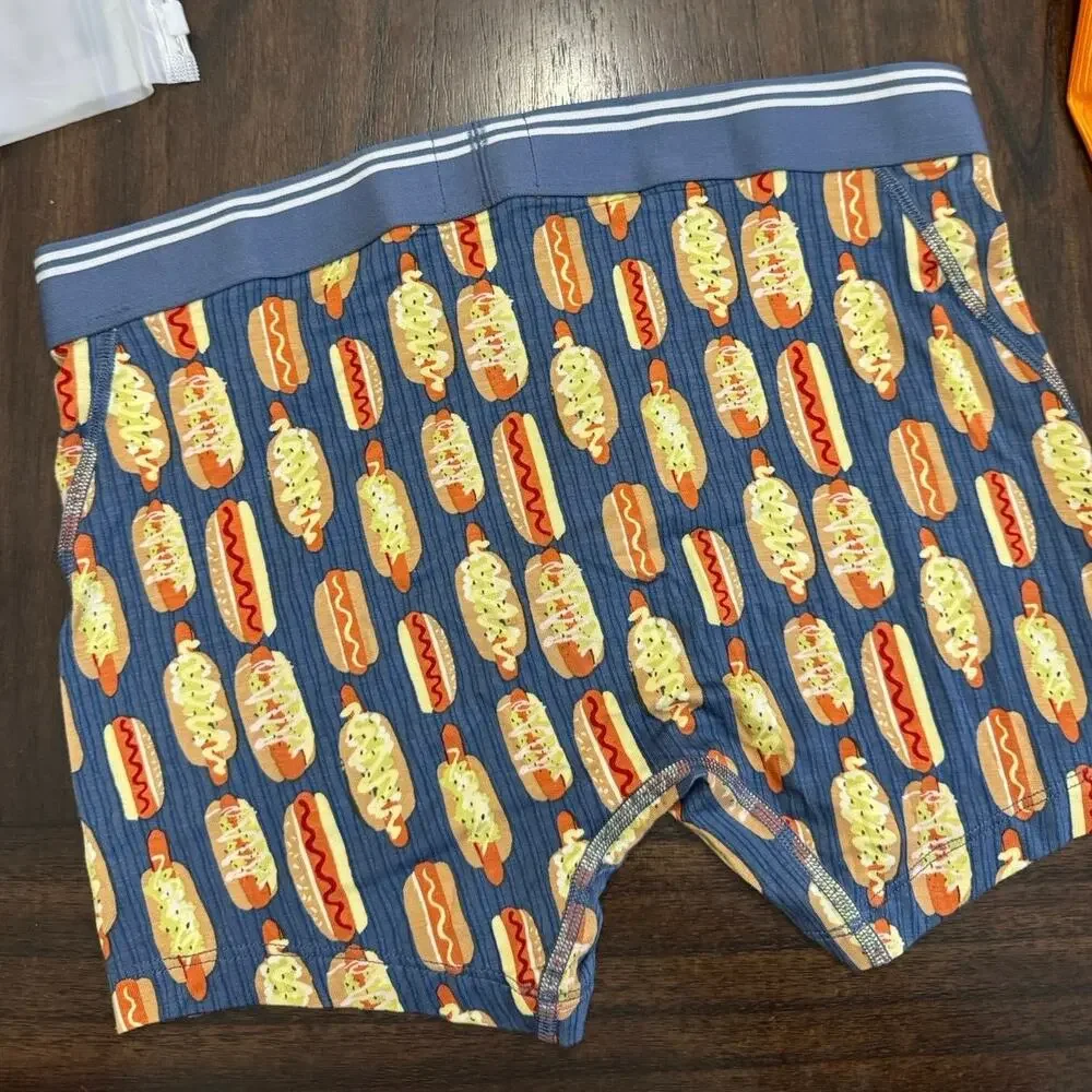 American Eaglehot dog short boxer with repeating hot dog graphic size small